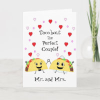 Cute Taco Wedding Congratulations Card