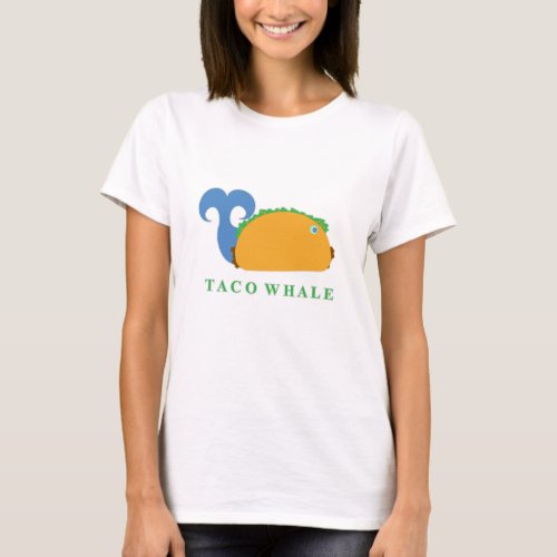 Cute Taco Whale Cartoon Character T_Shirt