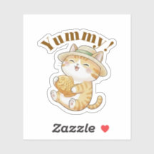 Cute Taiyaki Ginger Cat Kawaii Aesthetic Sticker