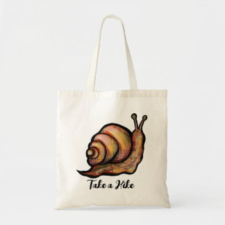 Cute take a hike snail art snails nature hiking    tote bag