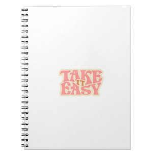 Cute Take It Easy Retro Wavy Aesthetic  Notebook