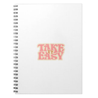 Cute Take It Easy Retro Wavy Aesthetic Notebook