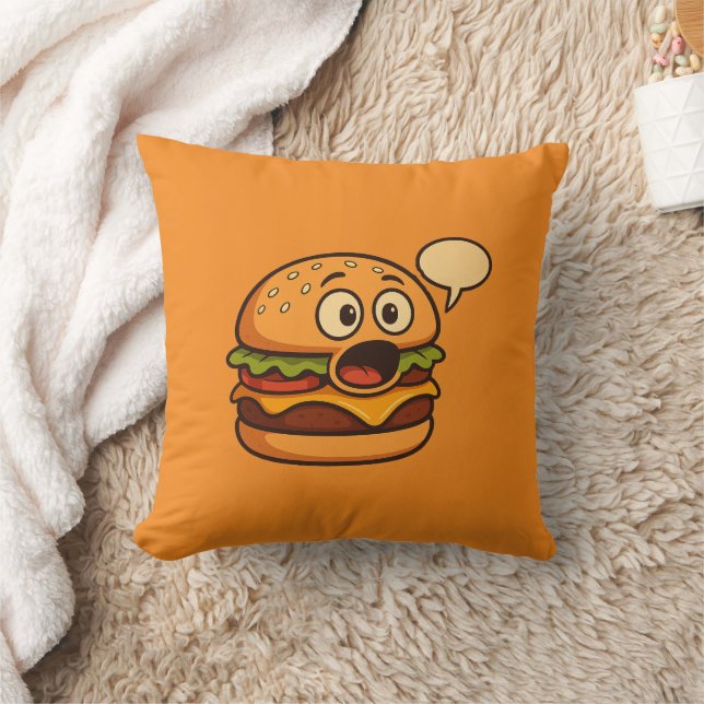 " Cute Talking Hamburger Decorative Pillow '' (Blanket)