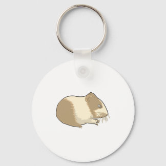 cute tan and white hamster keychain