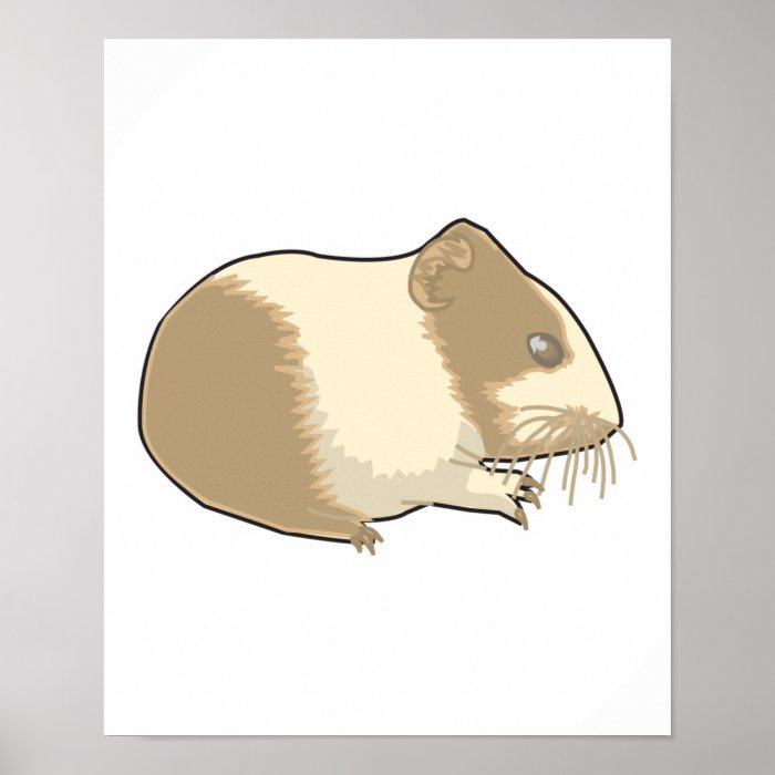 cute tan and white hamster print