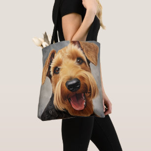 CUTE TAN & BROWN WELSH TERRIER DOG TOTE BAG