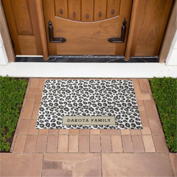 Cute Tan Leopard Print Doormat
