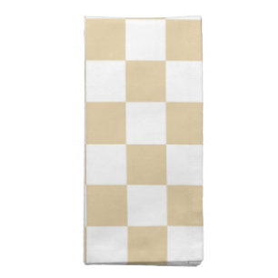 cute tan white check pattern Medium Cloth Napkin