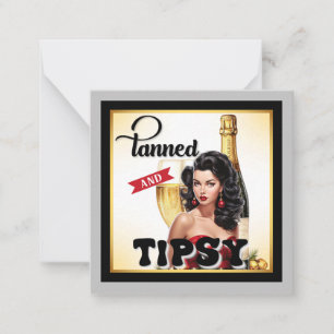 Cute Tanned and Tipsy Pinup Note Card