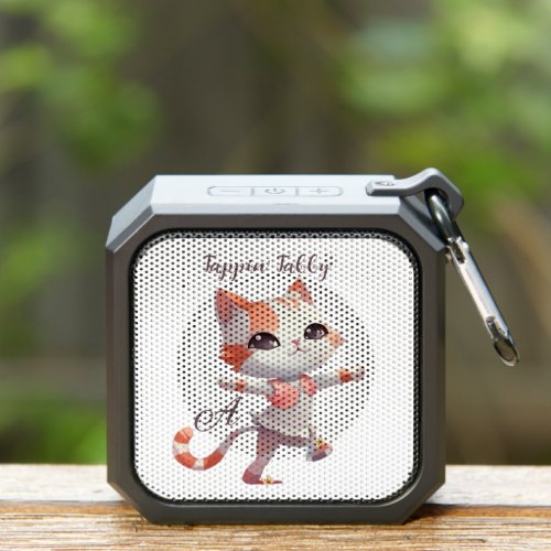 Cute Tap Dancing Tabby Cat Custom Monogram   Bluetooth Speaker