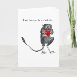 Cute Tarsier Bush Baby Valentine Card