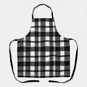 Cute Tartan Black White Plaid Scottish Trendy Apron