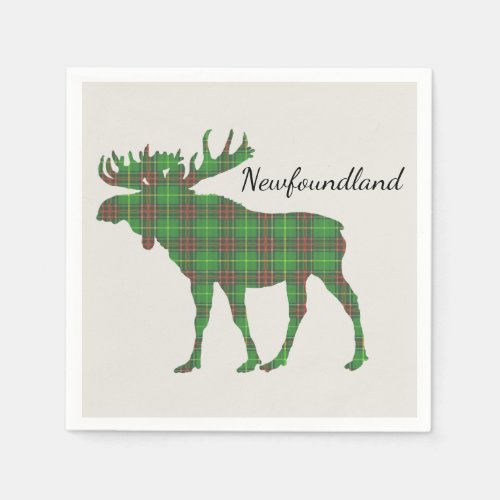 Cute Tartan moose Newfoundland paper napkins