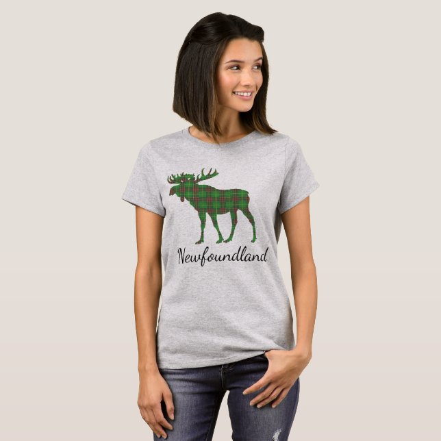 Cute Tartan moose Newfoundland  shirt (Front Full)
