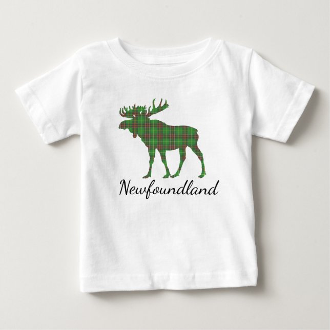 Cute Tartan moose Newfoundland  t shirt (Front)