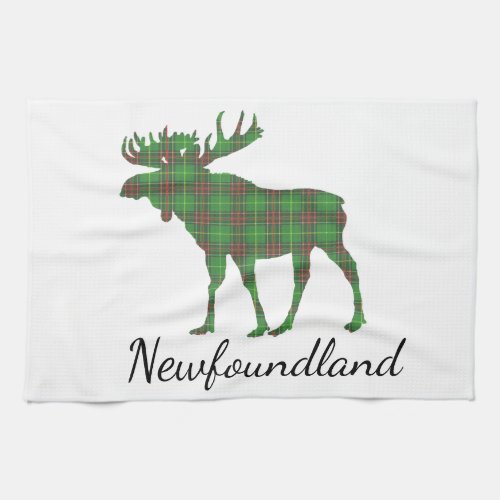 Cute Tartan moose Newfoundland  tea towel