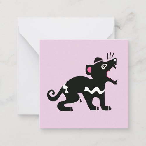 Cute Tasmanian devil _ Aussie wildlife _ Pink Note Card