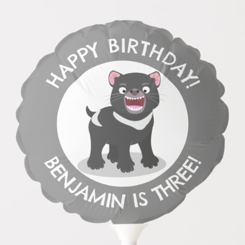 Cute Tasmanian devil personalized cartoon birthday Balloon