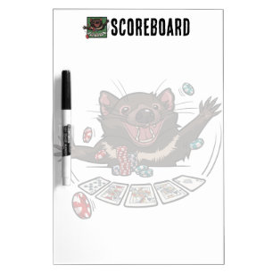 Cute Tasmanian Devil Poker Scoreboard Cartoon Dry Erase Board