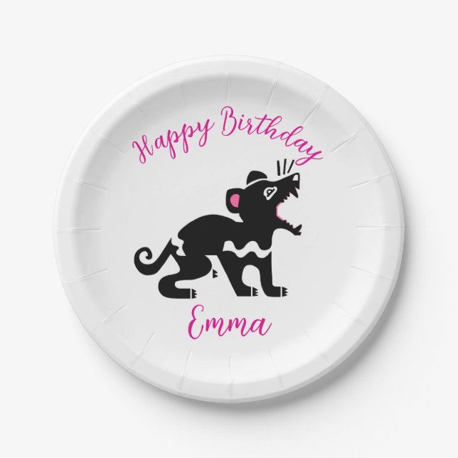 Cute Tasmanian DEVIl - Wild animal - Party-  Paper Plates (Front)