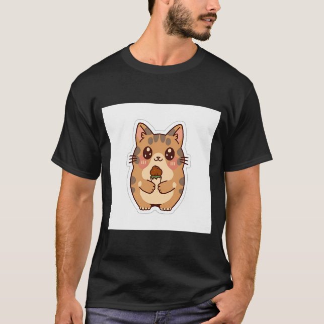 Cute Tater Tot Cat  T-Shirt (Front)