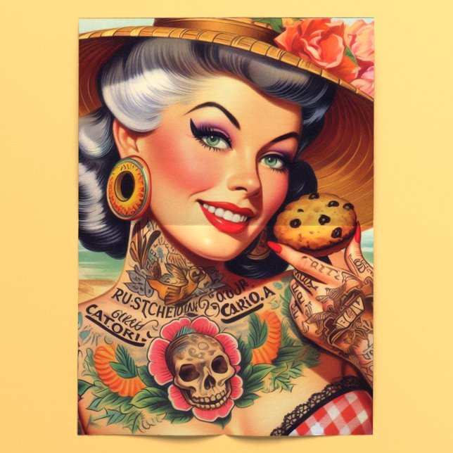 Cute Tattooed Summer Pinup Tissue Paper (Creator Uploaded)