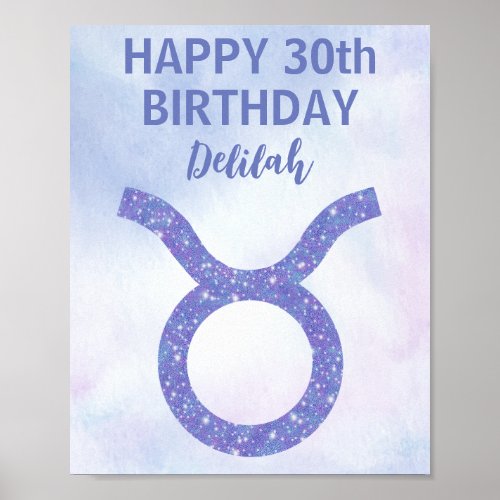 Cute Taurus Astrology Sign Custom Birthday Party