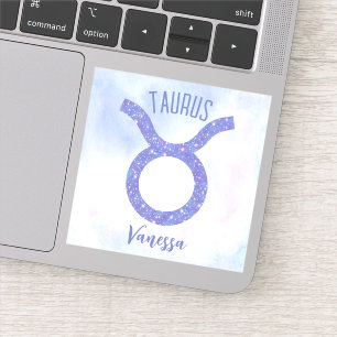 Cute Taurus Astrology Sign Personalized Laptop Sticker