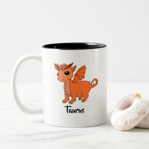 Cute Taurus Dragon design zodiac mug