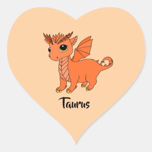Cute Taurus Dragon design zodiac sticker