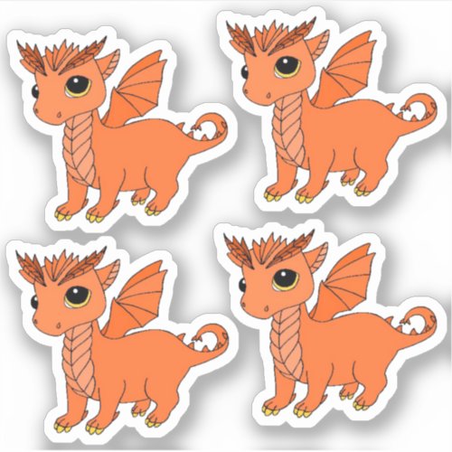 Cute Taurus Dragon design zodiac stickers