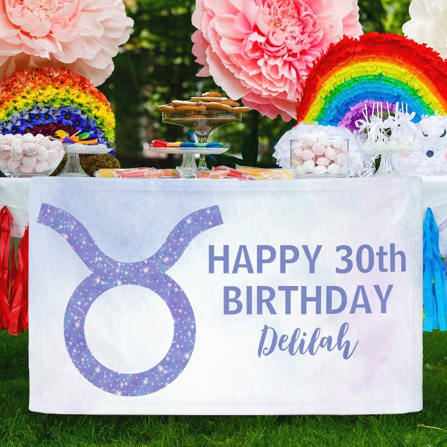 Cute Taurus Sign Custom Purple Birthday Party (Creator Uploaded)