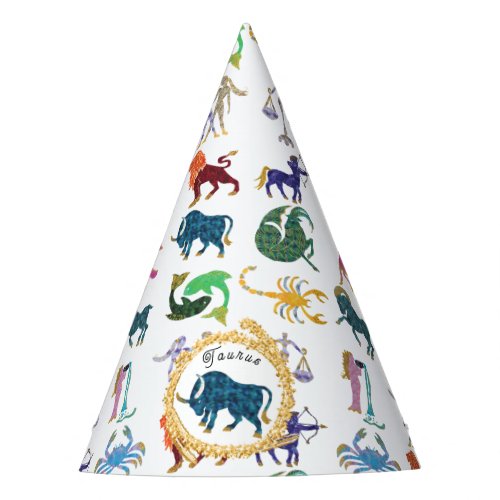 Cute Taurus Zodiac Birthday Party Hat