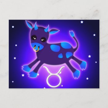 Cute Taurus Zodiac Postcard by cutezodiac at Zazzle