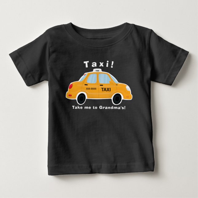 Cute Taxi Cab T-Shirt - Baby - Toddler - Kids (Front)