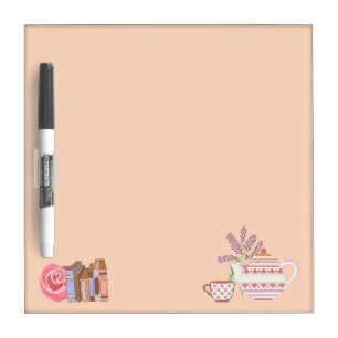 Cute Tea and Books Dry Erase Board