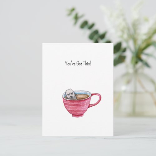 Cute Tea Bag Illustration Cup of Tea Support Card