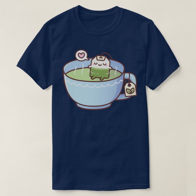 Cute Tea Bag In Teacup Relaxing Tea T-Shirt (Design Front)