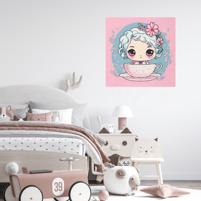 Cute Tea Cup Doll Metal Wall Art (Creator Uploaded)
