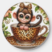 Cute tea cup monkey wireless charger (Front)