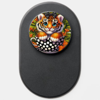 Cute tea cup tiger PopSocket