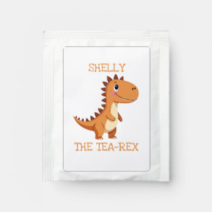 Cute Tea-Rex Dinosaur Personalized Name Tea Bag Drink Mix