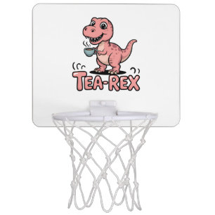 Cute Tea-Rex Pink Dinosaur – Sip Happens! Mini Basketball Hoop