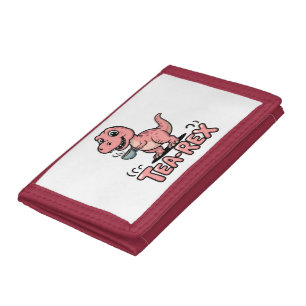 Cute Tea-Rex Pink Dinosaur – Sip Happens! Tri-fold Wallet