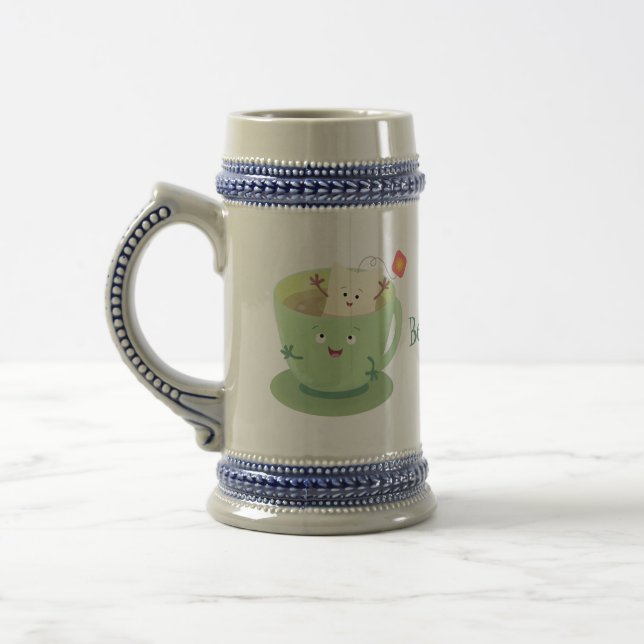 Cute teabag cup cartoon humor character (Left)