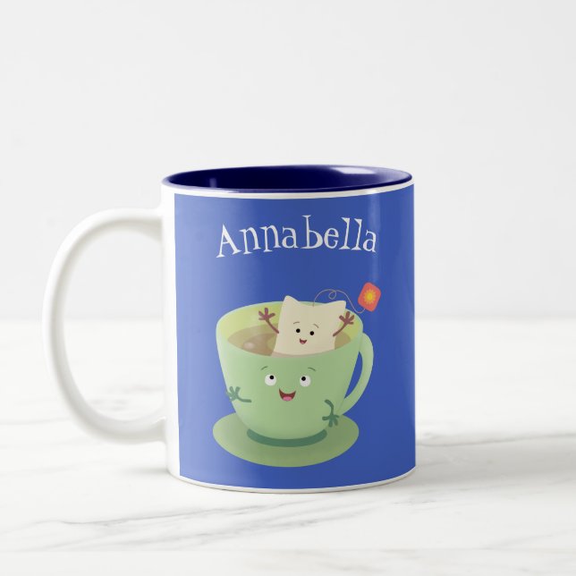 Cute teabag cup cartoon humor character (Left)