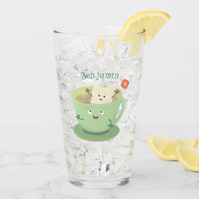 Cute teabag cup cartoon humor character (Back Ice)