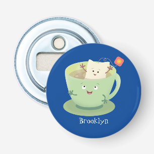Cute teabag cup cartoon humor character bottle opener