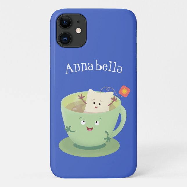Cute teabag cup cartoon humor character Case-Mate iPhone case (Back)