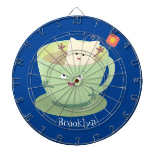 Cute teabag cup cartoon humor character dart board